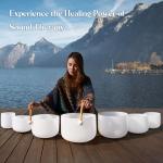 CVNC Quartz Crystal Singing Bowls Set with Carrying Case