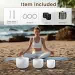 CVNC Set of 3 Frosted Chakra Quartz Crystal Bowls