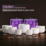 CVNC Quartz Crystal Singing Bowls Set with Carrying Case