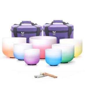 Hye-eun Crystal Singing Bowls Set, 432hz Gradient