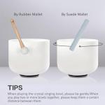 CVNC Quartz Crystal Singing Bowls Set with Carrying Case