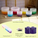 Hye-eun Crystal Singing Bowls Set, 432hz Gradient