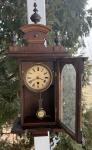 Antique C 1890 Hamburg German MINI Vienna Wall Clock - SEE VIDEO - TIME ONLY