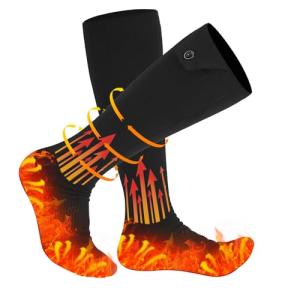 KEKELAN Heated Socks for Men Women Warm Thermal 5V 5000mAh Unisex Electric Rechargeable Battery Powered Heat Socks with 4 Heating Levels Winter Outdoor Camping Motorcycle Skiing Foot Warmer