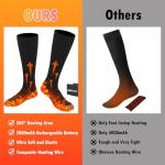 KEKELAN Heated Socks for Men Women Warm Thermal 5V 5000mAh Unisex Electric Rechargeable Battery Powered Heat Socks with 4 Heating Levels Winter Outdoor Camping Motorcycle Skiing Foot Warmer