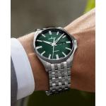JUNGHANS Meister S Automatic Watch – 40.5mm Automatic Watch for Men, Automatic Movement, Stainless Steel Case, Stainless Steel Bracelet (27/4518.44) – Green Dial