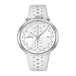 JUNGHANS 1972 Competition Watch – 45.5mm Automatic Chronograph Watch for Men, Automatic Movement, Stainless Steel Case, Leather Strap (27/4509.00) – White Dial