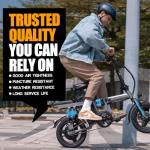 FANSPRO 2 Pack Heavy-Duty 14 x 2.125 Electric Bike Inner Tubes with Angled Schrader Valve & 2 Tire Levers, Reinforced Butyl Puncture-Resistant Replacement for Electric Scooters, E-Bike, Bicycle Tires