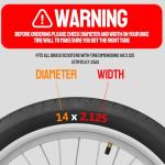 FANSPRO 2 Pack Heavy-Duty 14 x 2.125 Electric Bike Inner Tubes with Angled Schrader Valve & 2 Tire Levers, Reinforced Butyl Puncture-Resistant Replacement for Electric Scooters, E-Bike, Bicycle Tires