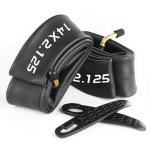 FANSPRO 2 Pack Heavy-Duty 14 x 2.125 Electric Bike Inner Tubes with Angled Schrader Valve & 2 Tire Levers, Reinforced Butyl Puncture-Resistant Replacement for Electric Scooters, E-Bike, Bicycle Tires