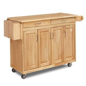 Homestyles Kitchen Mobile Cart with Drop Leaf Breakfast Bar