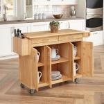Homestyles Kitchen Mobile Cart with Drop Leaf Breakfast Bar
