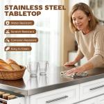 HOMCOM Rolling Kitchen Island with Stainless Steel Top