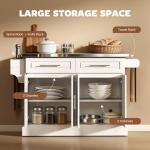 HOMCOM Rolling Kitchen Island with Stainless Steel Top