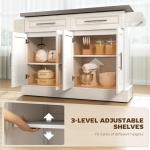 HOMCOM Rolling Kitchen Island with Stainless Steel Top