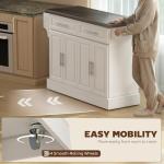 HOMCOM Rolling Kitchen Island with Stainless Steel Top