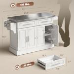HOMCOM Rolling Kitchen Island with Stainless Steel Top