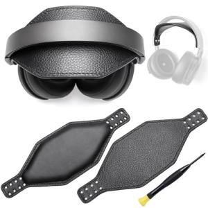 Voarmaks Super Wide Hexagon Genuine Leather Headband Strap with Foam Padding - Compatible with Audeze Maxwell Gaming Headset & Audeze MM-100 Professional Headphone, Premium Double-Sided Leather