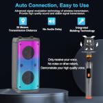 TAMPROAD Bluetooth Speaker with Subwoofer and LED Lights