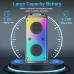 TAMPROAD Bluetooth Speaker with Subwoofer and LED Lights