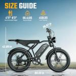 TST Electric Bike for Adults 1500W Peak 20" Fat Tire All- Terrain E-Bike 60 Miles 28 MPH Electric Dirt Bike - 48V 15 AH Battery Tested to Safety Tested to UL 2849 Powered Electric Bicycle