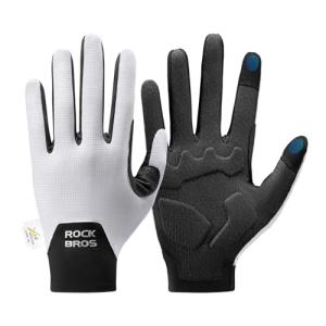 ROCKBROS Cycling Gloves for Men Women XRD Shock Absorbing Bicycle Riding Anti-Slip Breathable Full Finger UV-Sun-Protection Gloves for Road/Mountain & Electric Bike,E-Bike Commuter