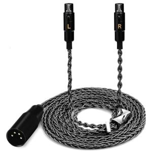 Fezzlo 8 Core Silver Plated Upgraded Cable,HiFi Replacement Mini 4Pin XLR Compatible with Audeze LCD-2 LCD-3 LCD-4 LCD-X LCD-XC for Musician Audiophile 6.5ft 4PIN-XLR