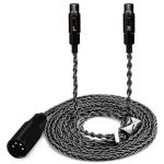 Fezzlo 8 Core Silver Plated Upgraded Cable,HiFi Replacement Mini 4Pin XLR Compatible with Audeze LCD-2 LCD-3 LCD-4 LCD-X LCD-XC for Musician Audiophile 6.5ft 4PIN-XLR