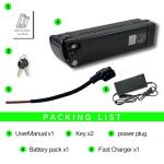 SHEWAIHE 48V 20Ah Battery, 48V Folding Electric Bike Lithium Battery, Electric Bike Replacement Battery with 30A BMS, Suitable for 0-1000W Motors, Dimensions: 14.37 x 5.12 x 3.43 in