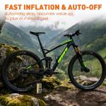 Bicycle Pump, Portable Bike Pump Electric Air Pump for Road Bicycle, E-Bike, Motorcycle, Car Tires and Sports Ball Inflation (Yellow)