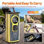 Bicycle Pump, Portable Bike Pump Electric Air Pump for Road Bicycle, E-Bike, Motorcycle, Car Tires and Sports Ball Inflation (Yellow)