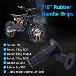 IUVWISN Dirt Bike Handlebar Grips 7/8" Rubber Handle Grip Universal for Sur Ron Surron LBX Talaria Sting R MX3/R MX4 MX5 Talaria X3 XXX E-Ride Pro SR S SS 2.0 3.0 Ventus One Electric Dirt Bike Black
