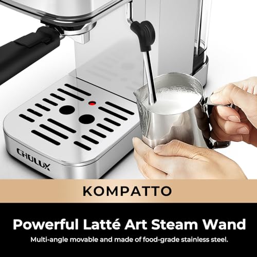 CHULUX Slim Espresso Machine with Milk Frother Steam Wand