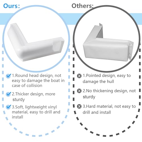 White Dock Corner Bumper 2 Pack for Marine Boats