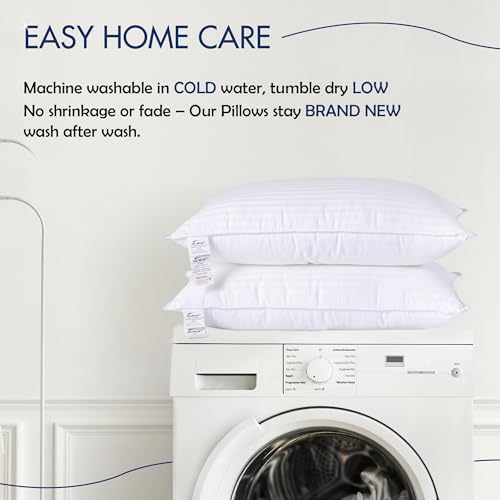 DLNIA Luxury Queen Size Pillows - Stomach/Side Sleepers, Fluffy & Hypoallergenic