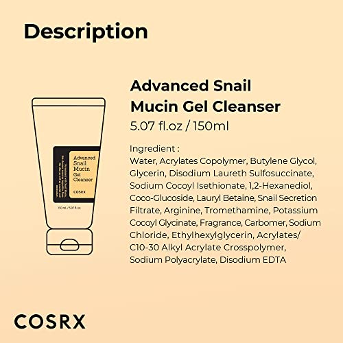 COSRX Snail Mucin Gel Cleanser - Deeply Nourishing