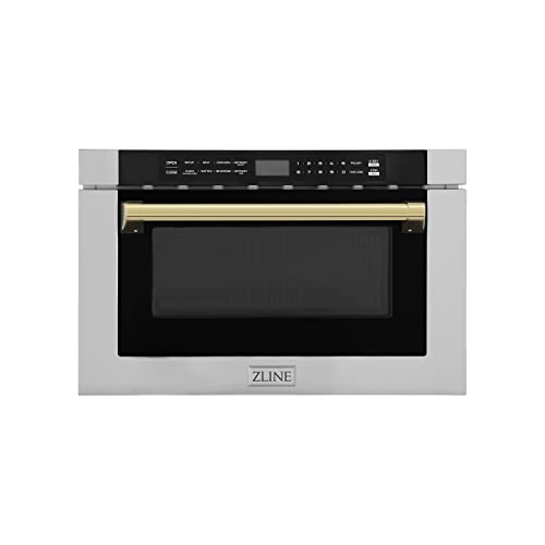ZLINE Autograph Edition Microwave Drawer with Gold Accents