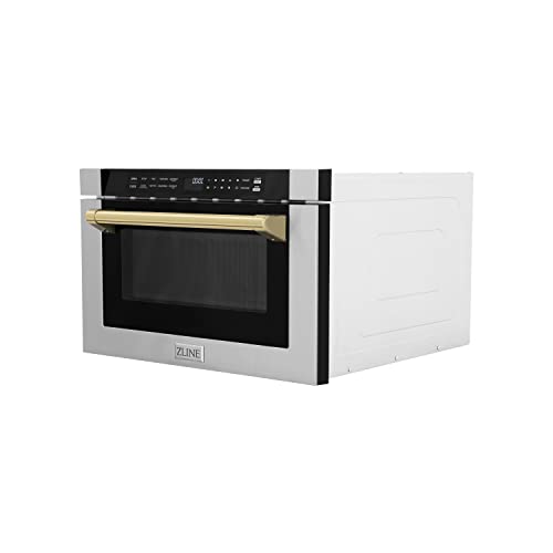 ZLINE Autograph Edition Microwave Drawer with Gold Accents