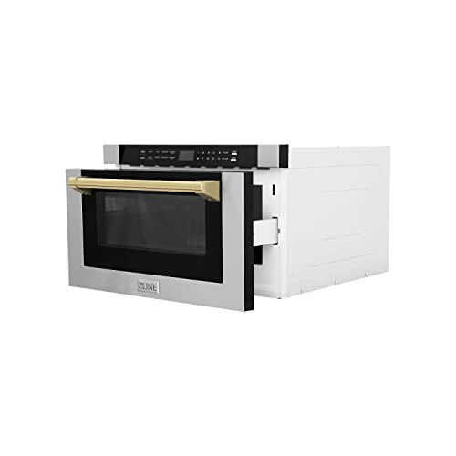 ZLINE Autograph Edition Microwave Drawer with Gold Accents