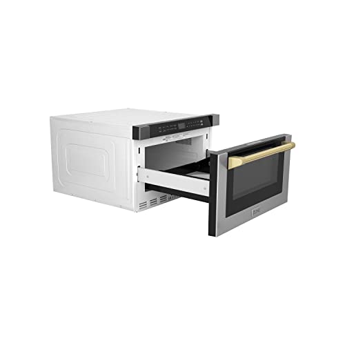 ZLINE Autograph Edition Microwave Drawer with Gold Accents