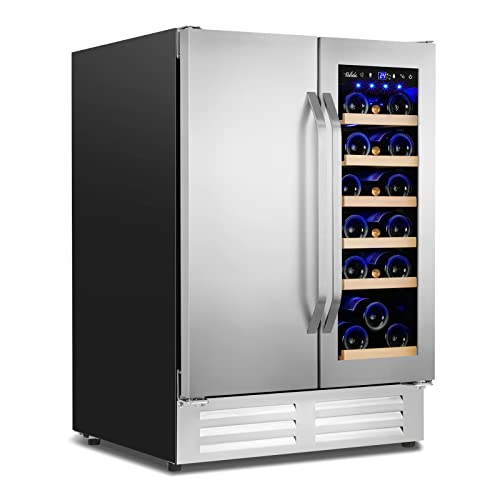 Velieta Dual Zone Wine & Beverage Fridge, 20 Bottles/88 Cans