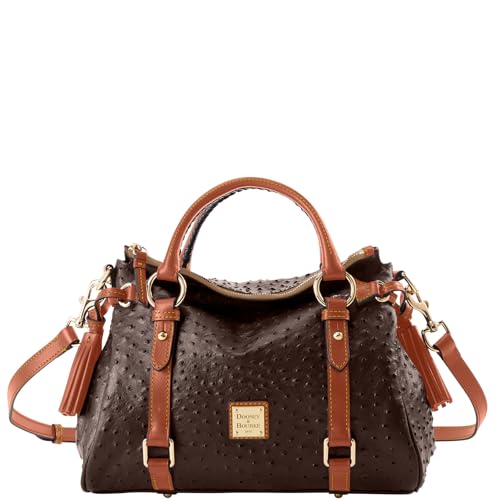 Dooney & Bourke Brown Ostrich Satchel Handbag