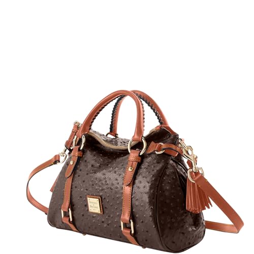 Dooney & Bourke Brown Ostrich Satchel Handbag