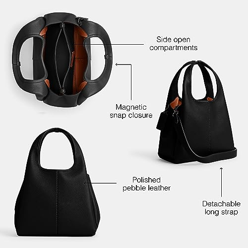 COACH Black Leather Lana Shoulder Bag 23