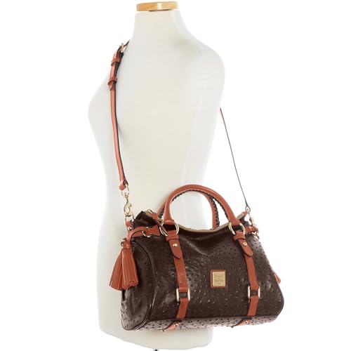 Dooney & Bourke Brown Ostrich Satchel Handbag