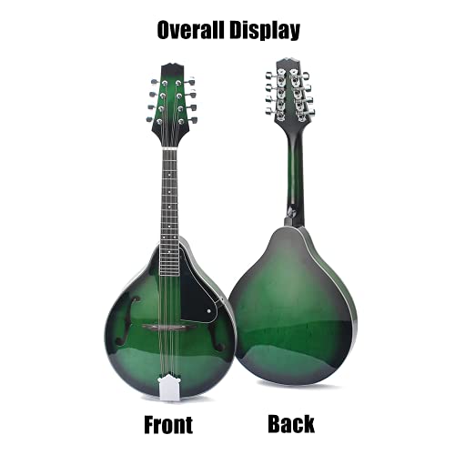 Beginner's Green A-Style Acoustic Mandolin with 8 Strings