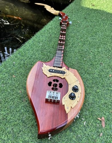 Handmade Isarn Wood 3-String Thai Electric Phin Guitar