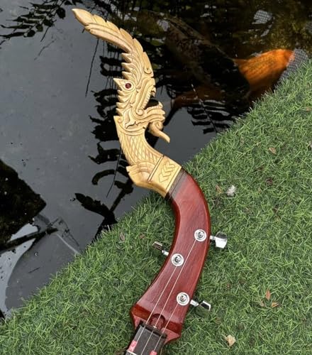 Handmade Isarn Wood 3-String Thai Electric Phin Guitar