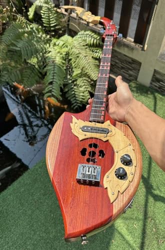 Handmade Isarn Wood 3-String Thai Electric Phin Guitar