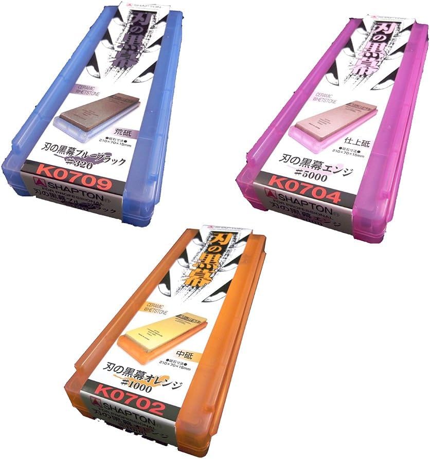 SHAPTON Ceramic Whetstone Set (Rough, Medium, Fine Grits)